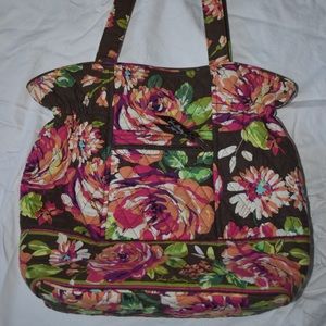 Brown and Pink Floral Vera Bradley Tote